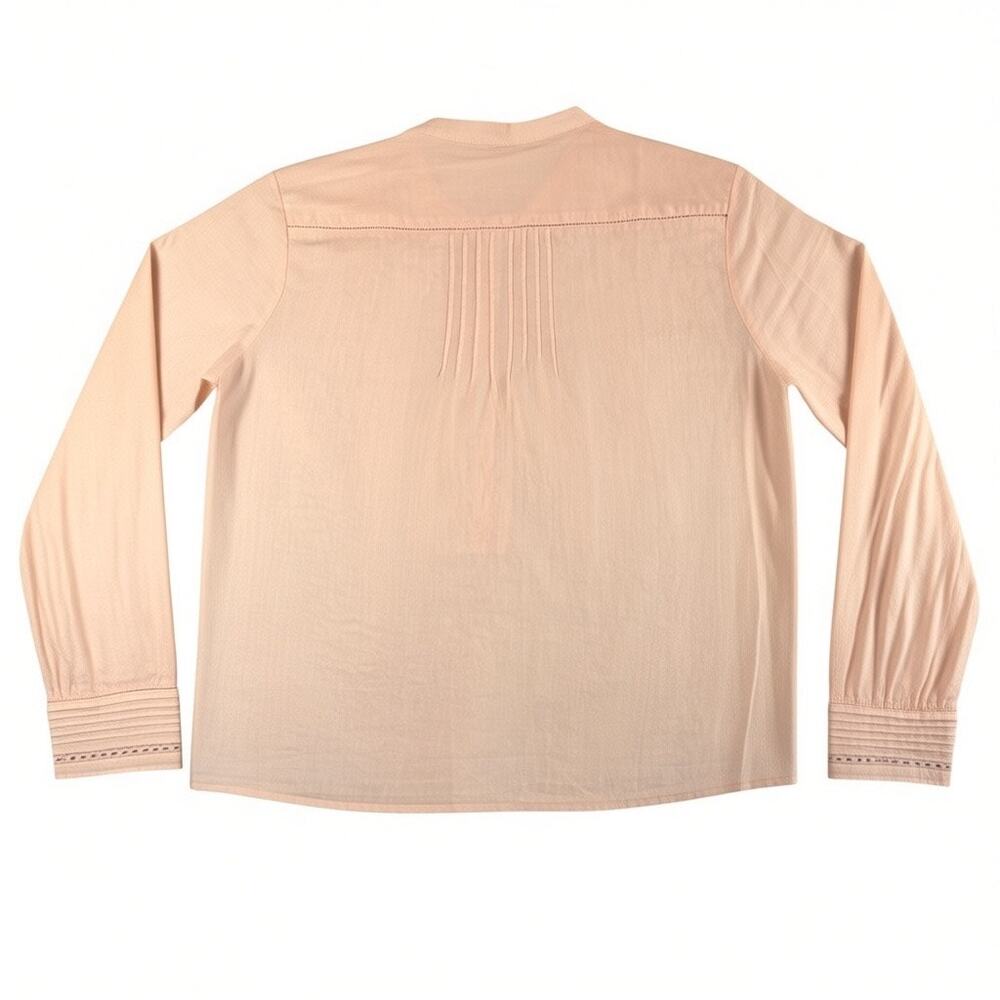 J.Crew Women's 100% Cotton Pintuck Lace Trim Top Ballet Slipper Pink Blouse - M - Picture 4 of 9